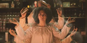 A scence from the award winning film Shahid featuring Baharak Abdolifard.